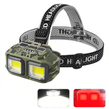 Ліхтар налобний HX-M816-2COB(white+red) CAMOUFLAGE, Waterproof, 1x18650, ЗУ Type-C, Box оптом