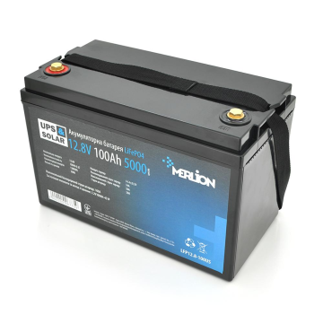 Літій-залізо-фосфатний акумулятор Merlion LiFePO4 12.8V 100AH,(4S1P/BMS-50A), (330x173x220), 10,3kg до 5000 циклів