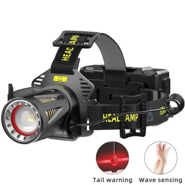 Ліхтар налобний H610-WHITE LASER LED PM50-TG, Motion Sensor, 3x18650, power bank, ЗУ Type-C, zoom оптом