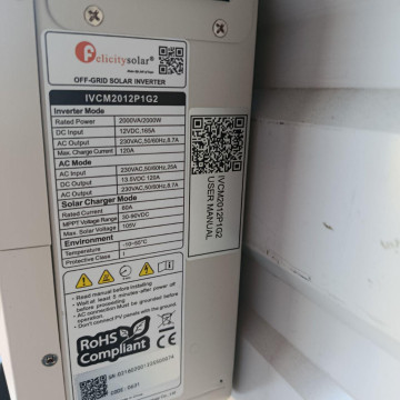 Гібридний інвертор Felicity Solar IVCM 2012 P1G2 2000W (2000VA) 12V, MPPT 60A, заряд 120A, чиста синусоїда