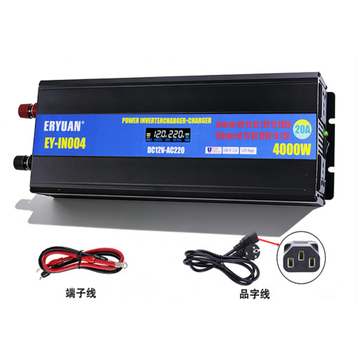 Преобразователь напряжения ERYUAN EY-IN004 4000W + CHARGER 20A 12V→220V LCD ERYUAN