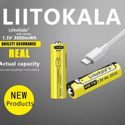 Акумулятор AA, LiitoKala USB-T36 1.5V, 3600mAh,