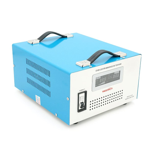 Стабилизатор напряжения Westecr MSER 5000 VA-V2/3750W однофазный,сервопривод,напольного монтажа,LED дисплей,диап130-260V,AC230±3%,2*Shuko