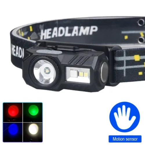 Ліхтар налобний T131-XPE+3SMD(red+green+blue+UV), Motion Sensor, Li-Ion акумулятор, магніт, кліпса, ЗУ Type-C, Box оптом Ліхтар налобний T131-XPE+3SMD(red+green+blue+UV), Motion Sensor, Li-Ion акумулятор, магніт, кліпса, ЗУ Type-C, Box оптом