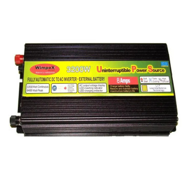 Преобразователь напряжения Wimpex WX-3200 3200W 12V UPS, модифицированная синусоида, зарядка АКБ 15А
