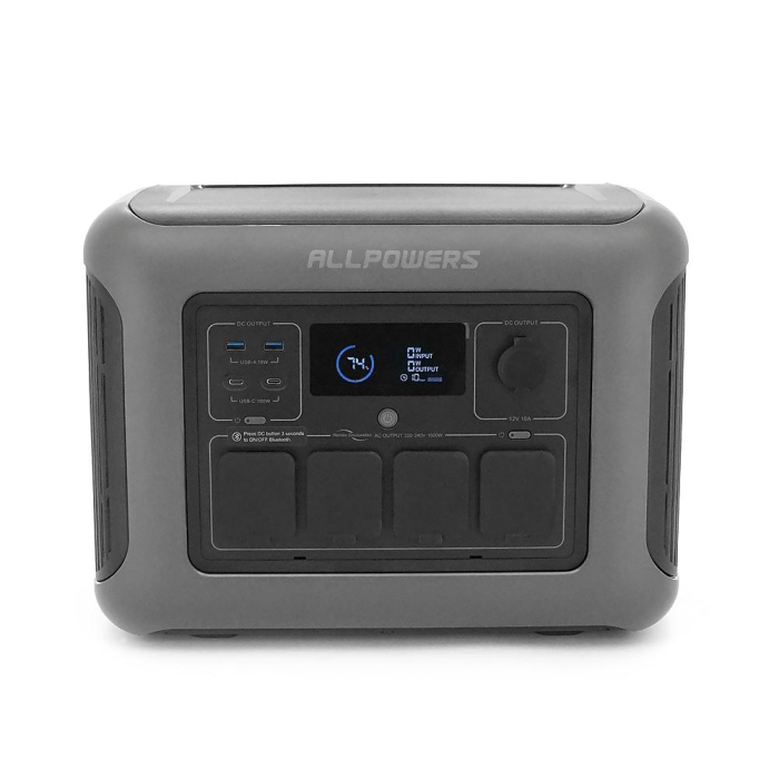 Power station ALLPOWERS R1500 LITE APP Control, Wi-Fi, Bluetooth, 1600W, 1056Wh LiFePO4 3500Cycles, MPPT 650w max, CAR, DC12/24V, 4хAC 220V, 2xUSB-TYP Power station ALLPOWERS R1500 LITE APP Control, Wi-Fi, Bluetooth, 1600W, 1056Wh LiFePO4 3500Cycles, MPPT 650w max, CAR, DC12/24V, 4хAC 220V, 2xUSB-TYP