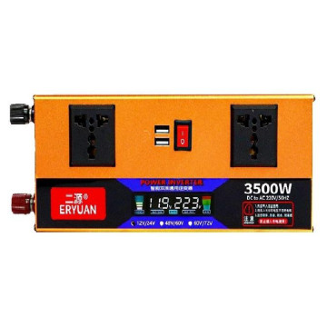Перетворювач напруги з 12V/24V→220V (3500W) LCD SMART