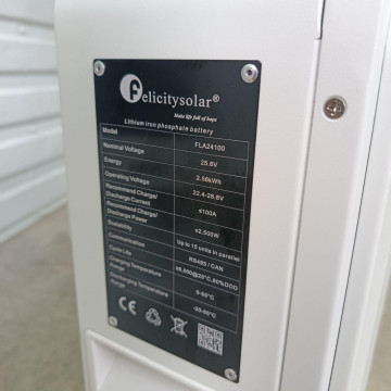 Аккумулятор FelicityESS LiFePO4 FLA24100-EU 24v 100Ah, BMS 100/150A@8S, 2.56kW, до 15 parallel, CAN&RS485, IP21, 6000Cycles