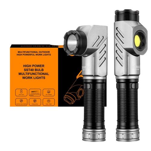 Тактический фонарь YEMAO YM-F303X, 1600LM, аккумуляторы 2x21700 (2x5000 mAh), поворотная голова
