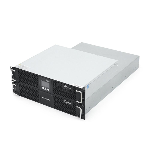 ИБП с правильной синусоидой ONLINE Ritar RT-10KS-LCD, RACK 10000VA (9000Вт), 192 В + батарейный блок 12V 7,5 Ah х 16 шт (482*600*130), Q1