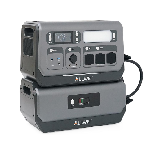 Портативна зарядна станція ALLWEI SGR-PPS2400-2PRO+BAT, 2400W/4096Wh LiFePO₄, MPPT 500W max ХТ60/12 – 60 В/10 А, 2xDC5521-12V-12A, CarPort-12