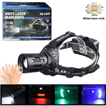 Ліхтар налобний CARBON BL-2322-TG+3LED(white+red+blue+green), Motion Sensor, 3x18650, ЗУ Type-C, zoom оптом