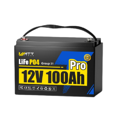 Аккумуляторная батарея WattCycle LiFePO4 WT12V100AH110PRO Bluetooth 12,8V 100Ah, 1,28kWh, BMS110A@4S, 5000-15000 cycles, IP66, 332x172x218,11.8kg, Q2