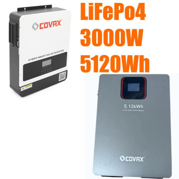 Комплект резервного питания Covax 3.0 кВт + LiFePO4 аккумулятор 24V 200Ah (5,12 кВт·ч)