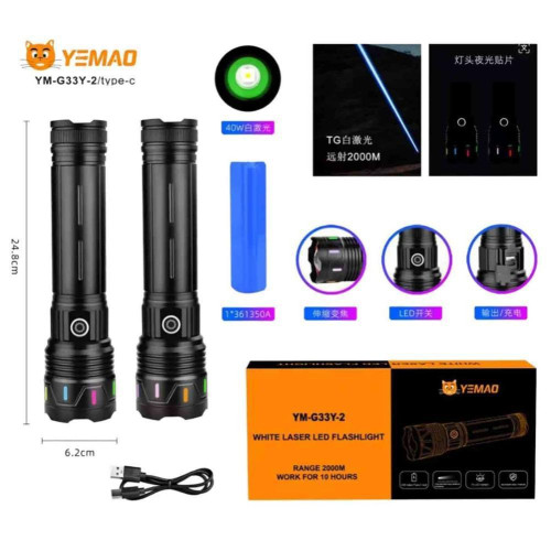 Фонарь YEMAO YM-G33Y-2 TG 40W, 1x361350, ЗУ Type-C, zoom