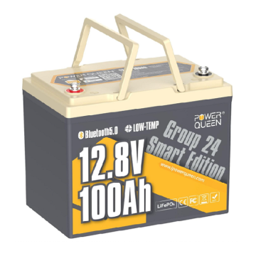 Акумулятор LiFePO4 Power Queen PREM24 12.8V 100Ah H190, 1280Wh, BMS 100A, Bluetooth, 358*177*189mm