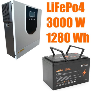 Комплект резервного живлення LiFePO4 1280 Wh + Інвертор SY-3.2K12 3000Вт 80A