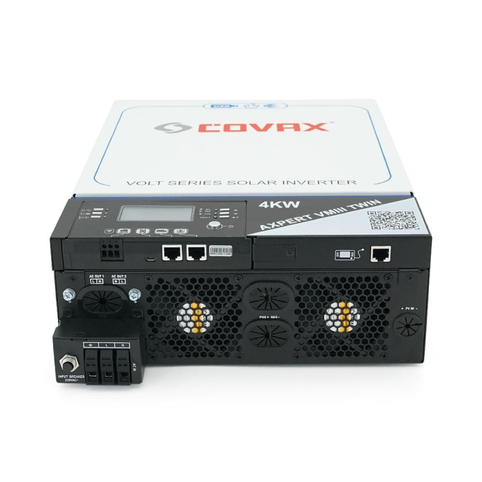 Гібридний інвертор AXPERT VM III TWIN 4KW WIFI COVAX, 4000VA\4000W, 24V, струм заряду 0-60A, 170-280V, MPPT (120А, 60-450 Vdc), 115*30. 9kg Гібридний інвертор AXPERT VM III TWIN 4KW WIFI COVAX, 4000VA\4000W, 24V, струм заряду 0-60A, 170-280V, MPPT (120А, 60-450 Vdc), 115*30. 9kg