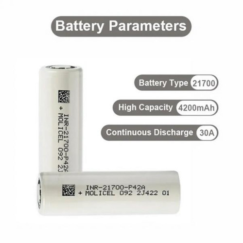 Акумулятор 21700-P42A, Molicel, 4200mAh, 30A