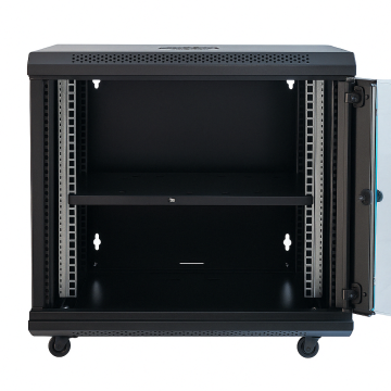 Шафа серверна настінна з полицею GEAR 12U 19'' 600x450x600 Чорна (GWMSN-12U-600-450)