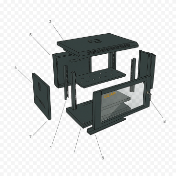 Шкаф серверный настенный с полкой GEAR 12U 19'' 600x450x600 Черный (GWMSN-12U-600-450)