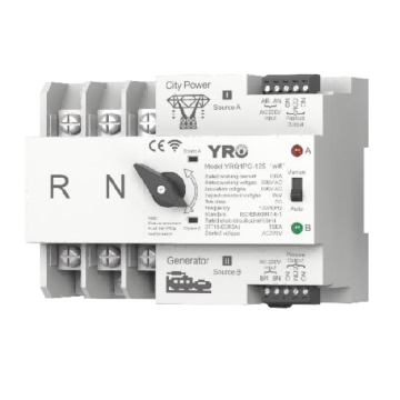 Автомат ввода резерва (АВР) трехполюсный YRQ2PC-125 Wifi ATS, 3P 125A 400V, E-Welink App на DIN-рейку для генераторов