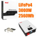 Комплект резервного питания MUST 3.0 кВт + Смарт LiFePO4 аккумулятор 24V 100Ah (2,56 кВт·ч)