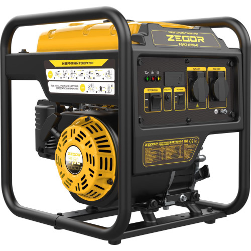 Инверторный бензиновый генератор ZEGOR FORT4500-O 230V, генератор открытого типа для дома и дачи
