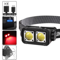 Ліхтар налобний K372/L-31-2COB(white+red), Motion Sensor, Li-Ion акумулятор, індикація заряду, ЗУ Type-C, Box оптом