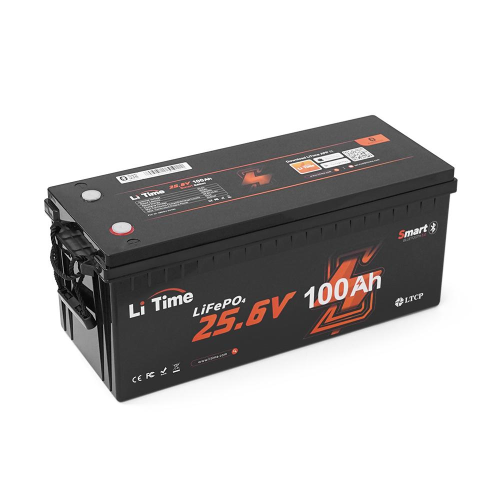 Акумуляторна батарея LiFePO4 Li-TIME 25.6V 100Ah BT, 2560Wh, BMS 100A, 532*207*215мм