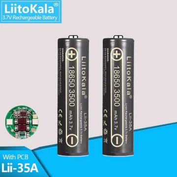 Акумулятор 18650, LiitoKala 35A-PCB, 3500mAh, З ЗАХИСТОМ,