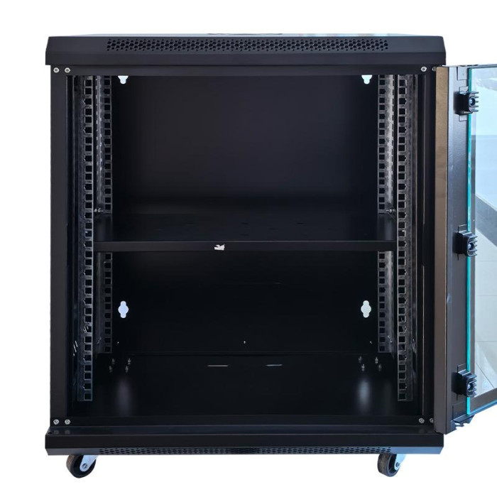 Шкаф серверный настенный с полкой GEAR 12U 19'' 530x400x600 мм., Черный (GWMSN-12U) Шкаф серверный настенный с полкой GEAR 12U 19'' 530x400x600 мм., Черный (GWMSN-12U)