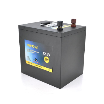 Акумуляторна батарея Vipow LiFePO4 12,8V 200Ah із вбудованою ВМS платою 100A (230*340*300), 20,64kg