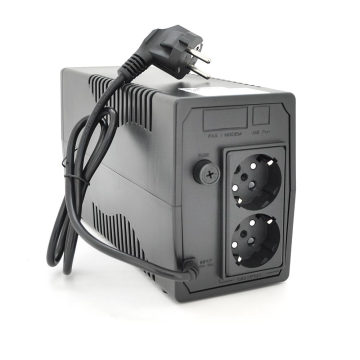 ИБП Hikvision DS-UPS600/EU, 600ВА/360 Вт LED, 2xUniversal socket, 1x12V/7Ah, 4,2 кг, 274×95×139 мм