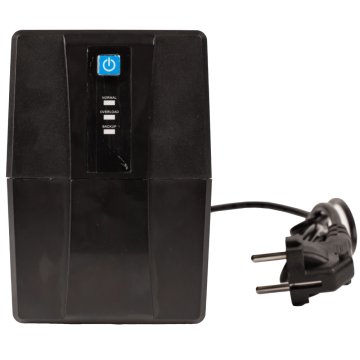 ИБП Hikvision DS-UPS600/EU, 600ВА/360 Вт LED, 2xUniversal socket, 1x12V/7Ah, 4,2 кг, 274×95×139 мм