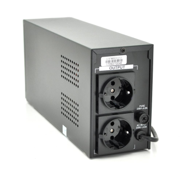 ДБЖ Ritar E-RTM650 (390W) ELF-D, LCD, AVR, 2st, 2xSCHUKO socket, 1x12V7Ah, метал Case Q4 (370*130*210) 4.8 кг (310*85*140)