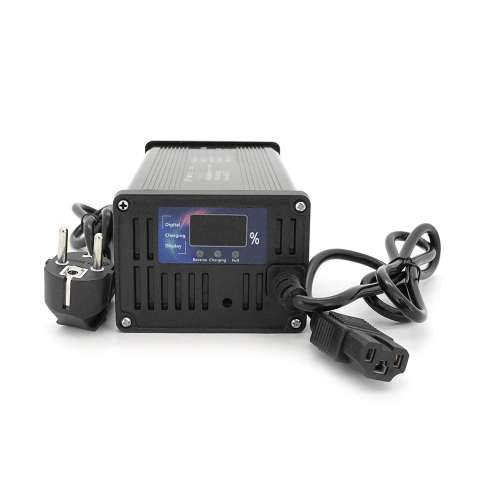 Зарядний пристрій Jinyi для акумуляторів LiFePo4 60V(73V),20S,10A,штекер Triangle plug (T-tipe/C13/IEC),з індикацією,BOX