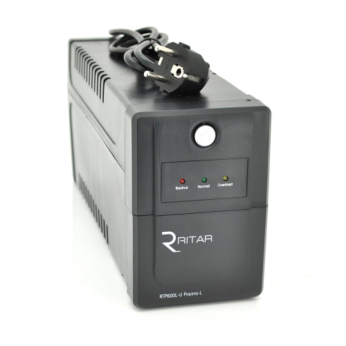 ИБП Ritar RTP600L-U (360W) Proxima-L, LED, AVR, 2st, USB, 2xSCHUKO socket, 1x12V7Ah, plastik Case ( 340 x 140 X 205 ) 4,6 кг Q4