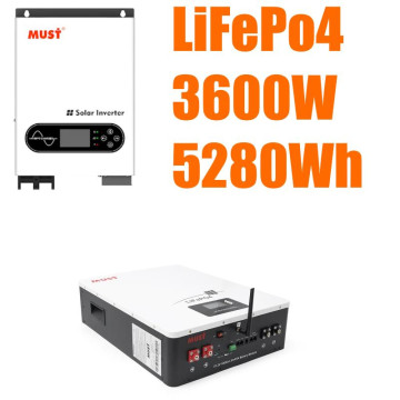 Комплект резервного живлення MUST 3.6 кВт + Смарт LiFePO4 акумулятор 24V 200Ah (5,12 кВт·год)