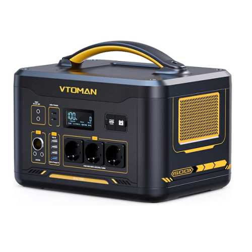 Портативна станція VTOMAN Jump 1500X, 1500(max3000) Вт, LiFePO4 828 Втч (max2376 Втч), 230В, вихід 3x230В/1500Вт,2x12В/10А,4xUSB-A,2xType