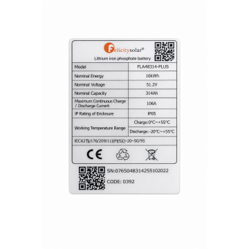 Акумулятор FelicityESS LiFePO4 FLA48314-PLUS, 48V 314Ah, BMS160A@16S, 16kWh, IP65