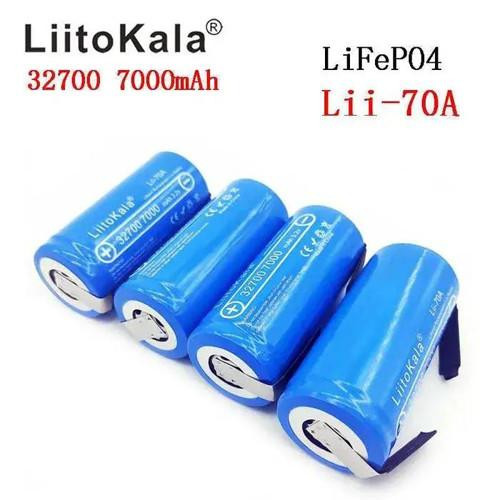 Акумулятор 32700, LiitoKala Lii-70A-N,3.2V, 7000mAh, з контактами під паяння, оптом