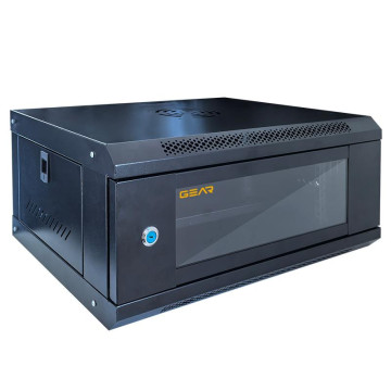 Шафа настінна серверна GEAR 4U 600x600х240 мм чорна з полицею (GWMSN-4U-600-600)