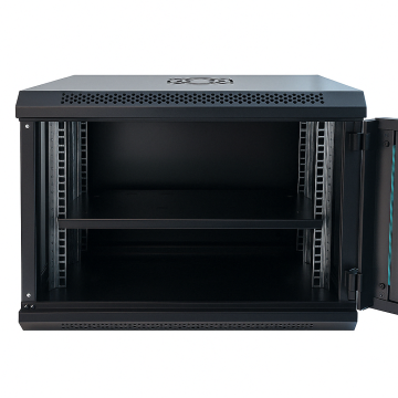 Шафа серверна настінна з полицею GEAR 9U 19'' 600x450x450 Чорний (GWMSN-9U-600-450)