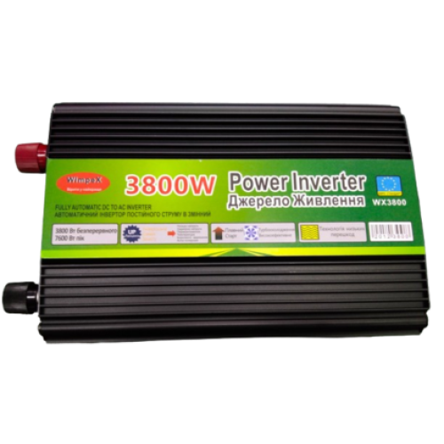 Преобразователь напряжения Wimpex WX-3800 3800W 24V UPS, модифицированная синусоида, зарядка АКБ 8А