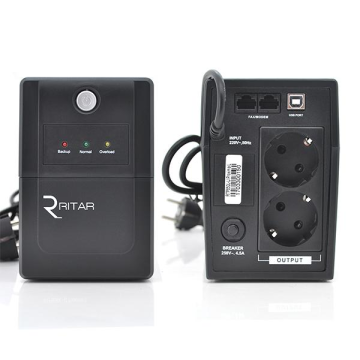 ДБЖ Ritar RTP650L-U (390W) Proxima-L, LED, AVR, 2st, USB, 2xSCHUKO socket, 1x12V7Ah, plastik Case (340 x 140 X 205) 4,7 кг Q4