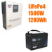 Комплект резервного живлення LiFePO4 1280Wh + гібридний інвертор NMS-1500-24 (1500 Вт, 24В)