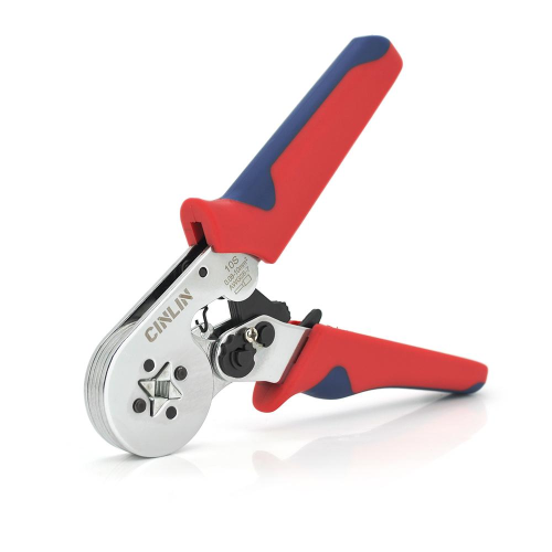 Кримпер CINLINELE HCS8 10SA для обтиску кабельного наконечника, red + набір кабельних наконечників (VE0508, VE7508, VE1008, VE1508, VE2508, VE4009, VE6102)