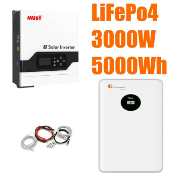 Комплект резервного питания MUST 3.0 кВт + FelicityESS LiFePO4 аккумулятор 24V 200Ah (5,12 кВт·ч)