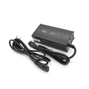 Зарядний пристрій акумуляторів LiFePO4 12V (14.6V), 4S, 10A, штекер Triangle plug (T-tipe/C13/IEC). LED-індикація, 137x90x50mm